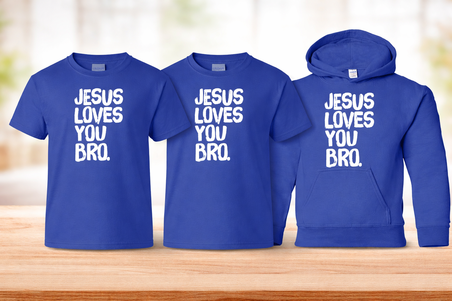 Youth Jesus Loves You Bro Hooded Sweatshirt and T-Shirt